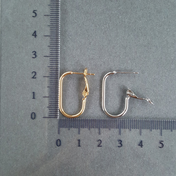[2pcs] Small オーバルピアス サージカルステンレス ポスト  ニッケルフリー 4枚目の画像