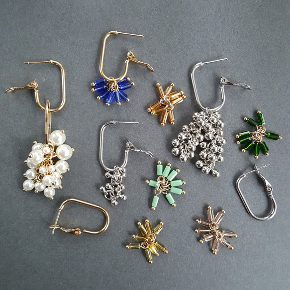 [2pcs] Small オーバルピアス サージカルステンレス ポスト  ニッケルフリー 6枚目の画像