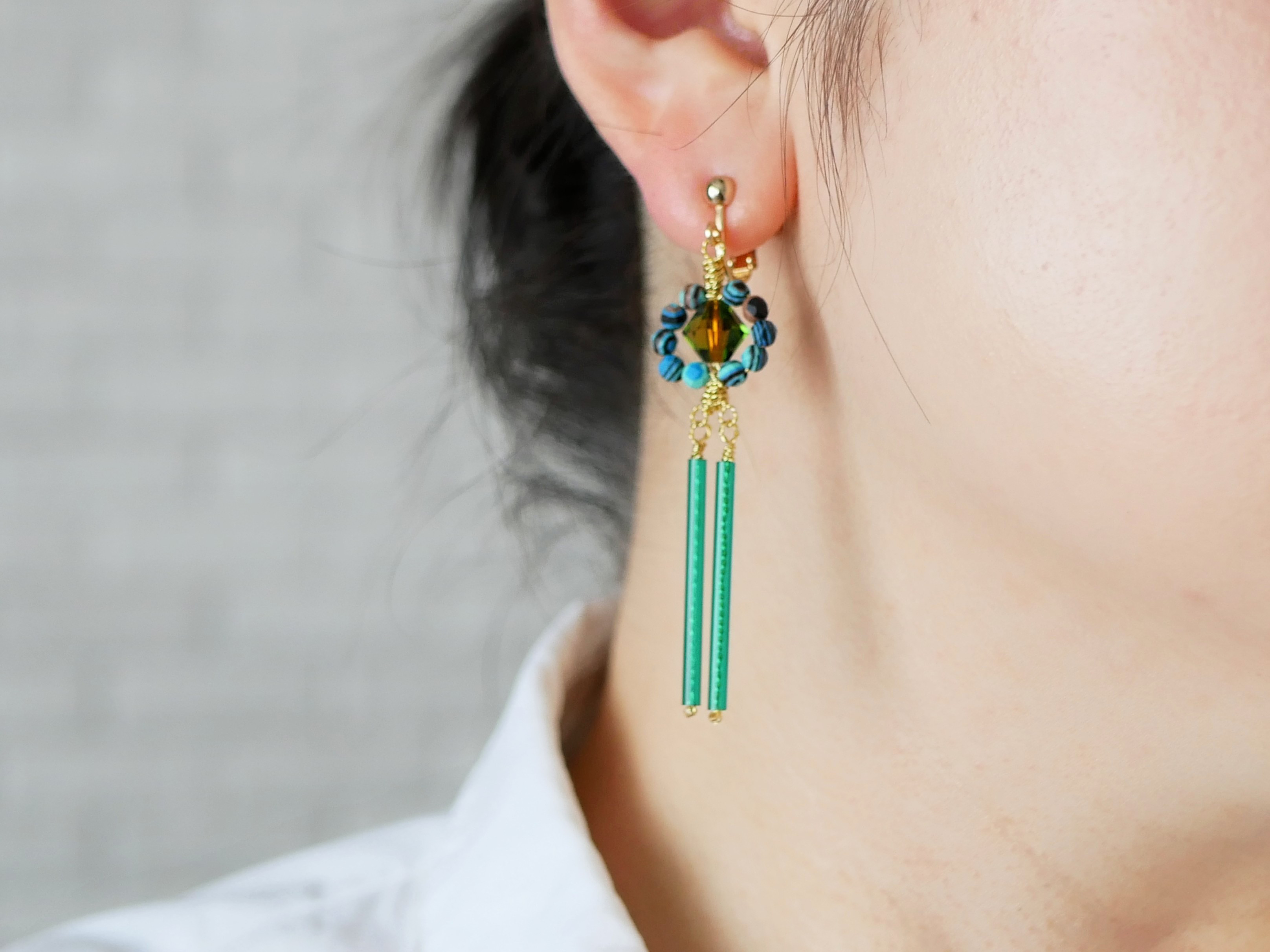 【送料無料】太鼓イヤリング  青鬼ver.／BOX入り