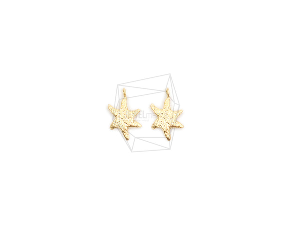 PDT-2610-MG【2個入り】ヒトデペンダント,starfish Pendant/ 8.3mm x 13.6mm 1枚目の画像