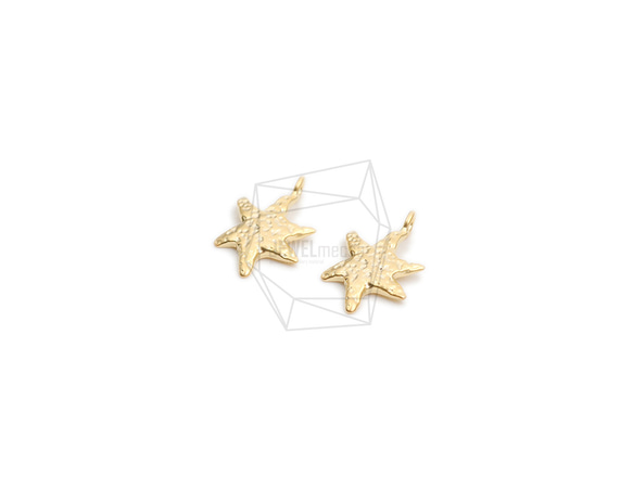 PDT-2610-MG【2個入り】ヒトデペンダント,starfish Pendant/ 8.3mm x 13.6mm 2枚目の画像