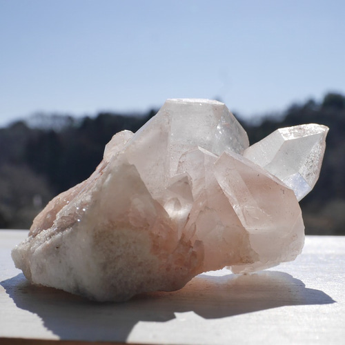 マニカラン水晶　クラスター　天然石　置物 天然石マニカラン水晶クラスター 約198g 約最大幅82mm(ヒマラヤ山脈産