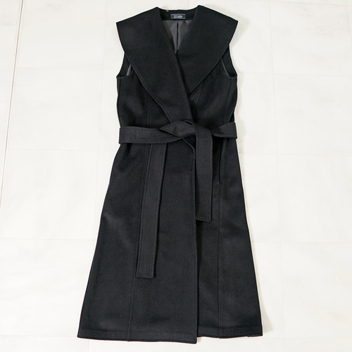SALE】ウール混 ビッグカラー ロングジレ ベスト CH_hdmn 通販