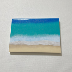 【原画】海アート【R220507】レジンアート　インテリア　壁掛け　アート　癒し　風水 8枚目の画像