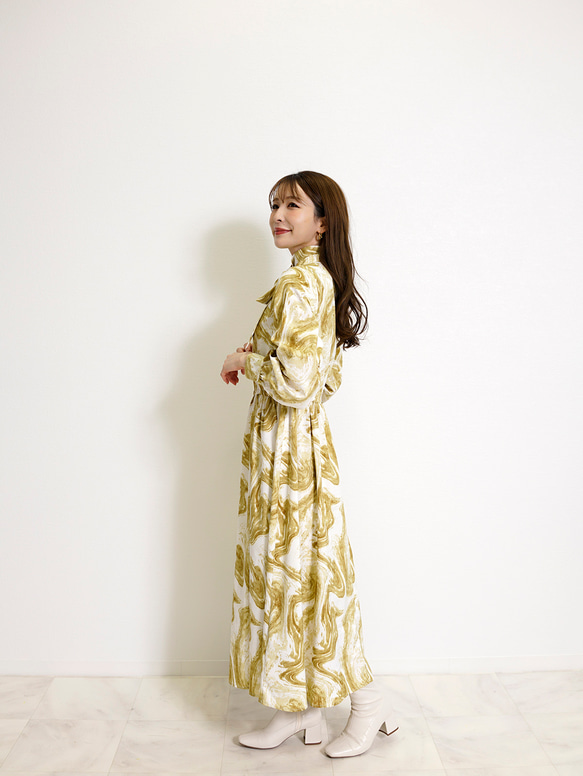 [促銷] 大理石紋2way緞帶洋裝 春季女裝 第9張的照片