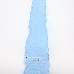 リンクルフリルリボン（Blue / ブルー） 40mm ×1ｍ 4枚目の画像