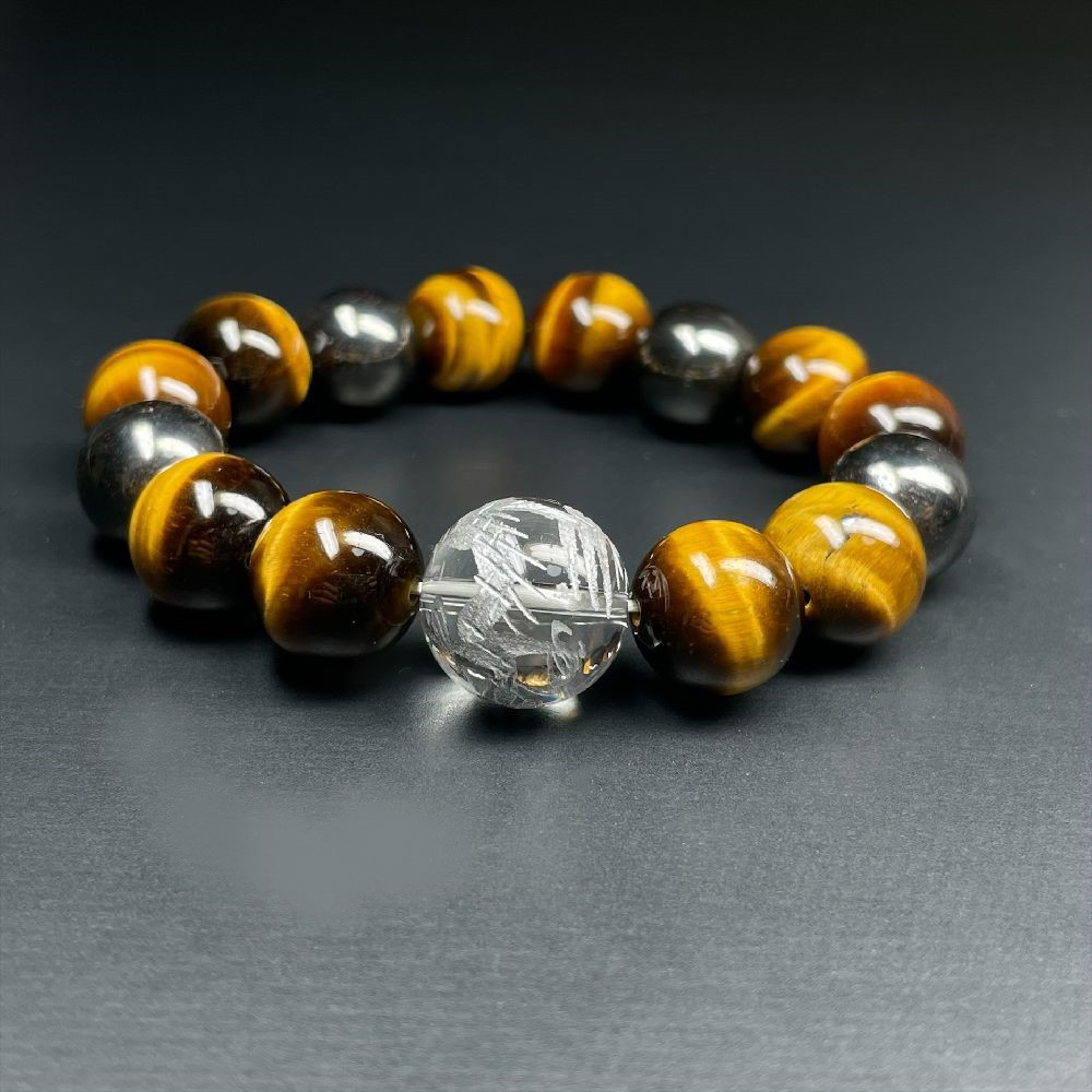 【健康を高める磁気あり】14ミリ 12ミリ 風水神 皇帝龍 本水晶 タイガーアイ ヘマタイト 4,250円