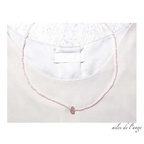 【SOLDOUT】no.887 - strawberryquartz ＊ beads necklace 4枚目の画像