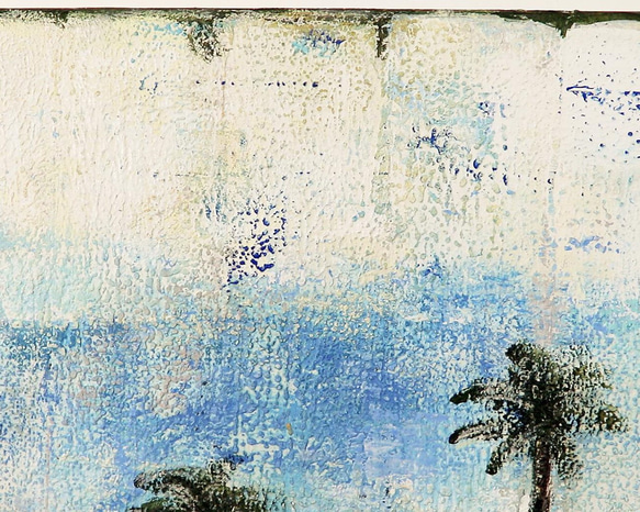 ハワイ陽光／アクリル作品　キャンバス　原画　Ｓ0号　ハワイ　ビーチ　ヤシの木 5枚目の画像