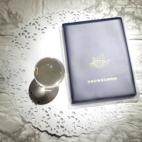 ◇MITUKOSHI 三越 天然水晶 ラウンドカット 鑑別書付き 径58.5mm ◇未