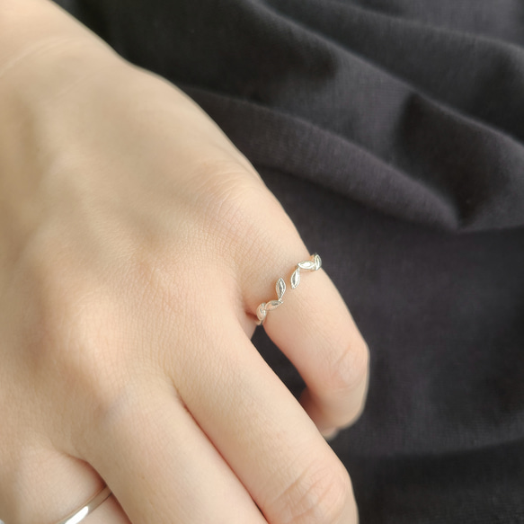 Leaf pinky RING / SV925 ≪送料無料≫ KY-013 1枚目の画像