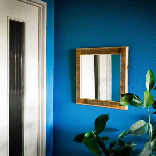 壁掛けミラー ビンテージのおしゃれな鏡、北欧スタイルに合う四角い