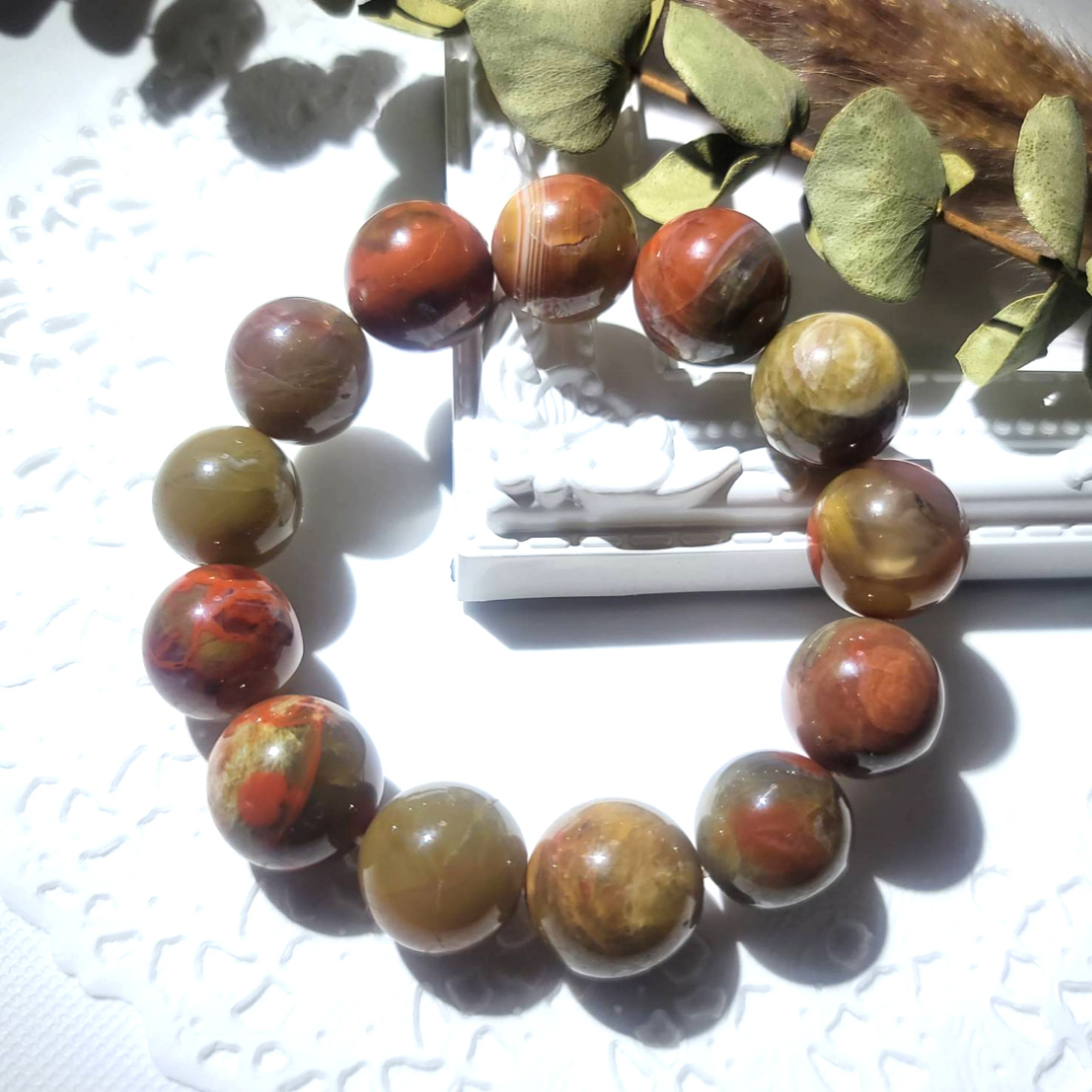 【激レア･1点限り】ヒマラヤ産ヒマラヤアゲート約15mm/天然石ブレスレット