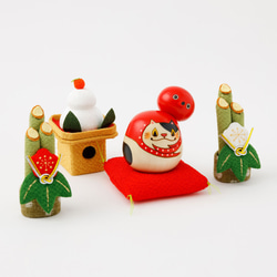 猫にタコ 正月飾り セット【 縁起物 こけし 】 多幸 蛸 ネコ めでたい プレゼント ギフト かわいい 郷土玩具 3枚目の画像