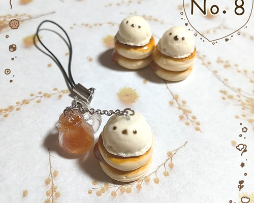 No．8 メイプルシロップ付きシマエナガアイスパンケーキ♡ストラップ