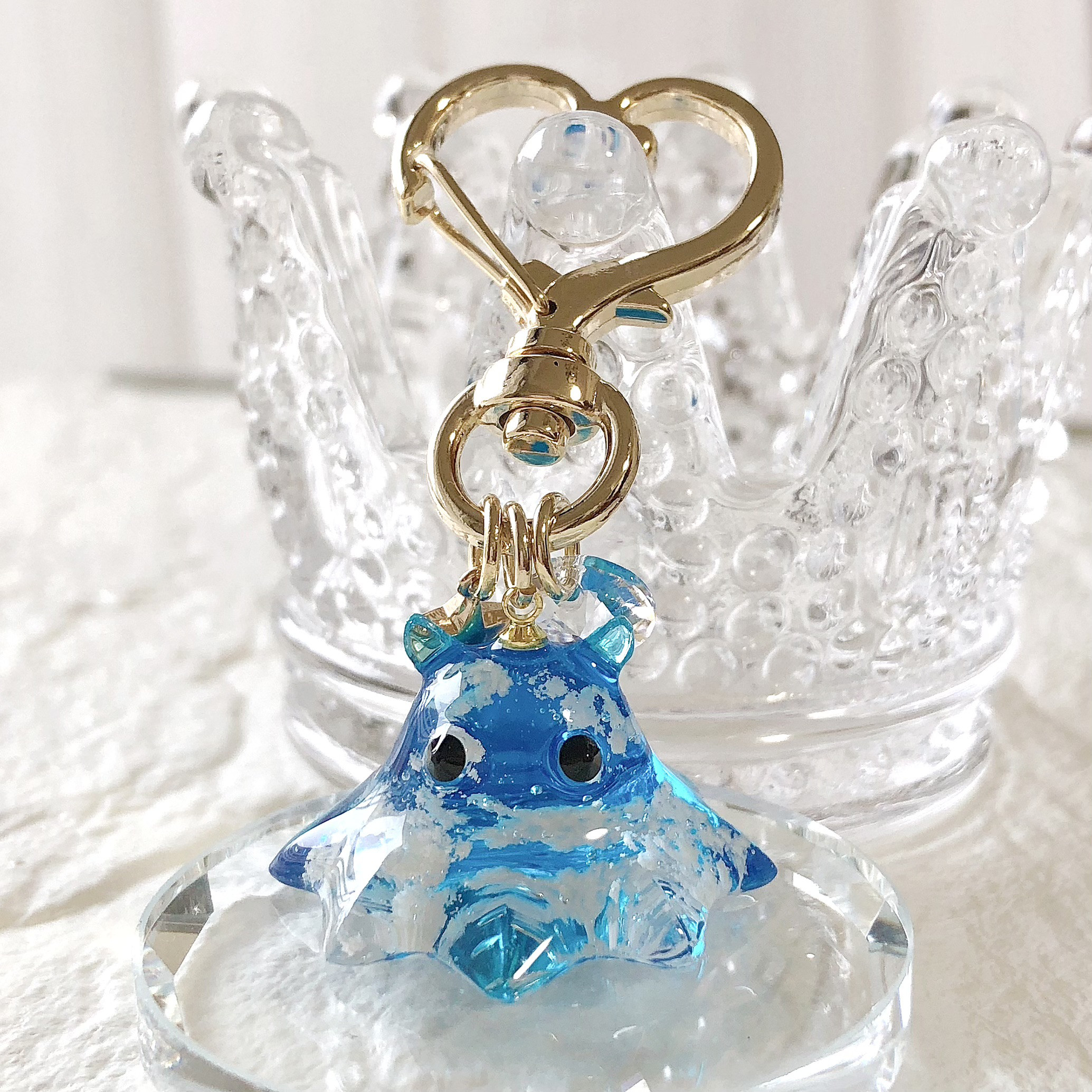 ☆雪傘と白雪キツネ☆　他レジンキーホルダー計7点 ☆雪傘と白雪キツネ☆　他レジンキーホルダー計7点