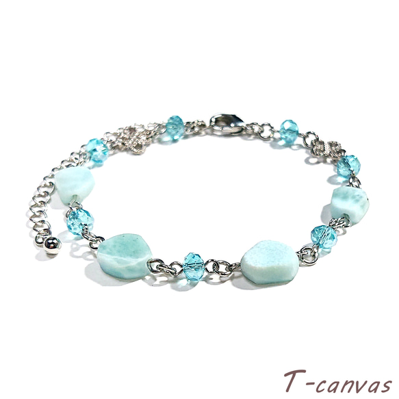 ハンドメイドラリマーブレスレット ラリマーのブレスレット ブレスレット T-canvas 通販 14293302｜Creema