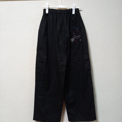 くりんこ絣ブラウスパンツ　反物からお仕立てオリジナルデザイン一点もの くりんこ絣ブラウスパンツ 反物からお仕立てオリジナルデザイン一点