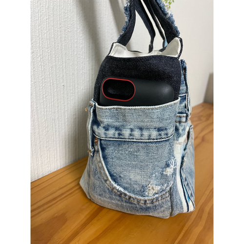 ☆リメイクデニムチューリップバッグ☆ トートバッグ momonyan