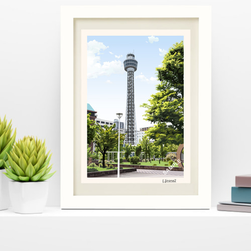 A4サイズ「横浜マリンタワー」 絵画 hiroma2 通販 14293582