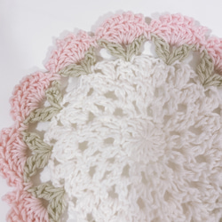 花束ドイリー・コースター(ホワイト)-かぎ編み・レース編み- 3枚目の画像