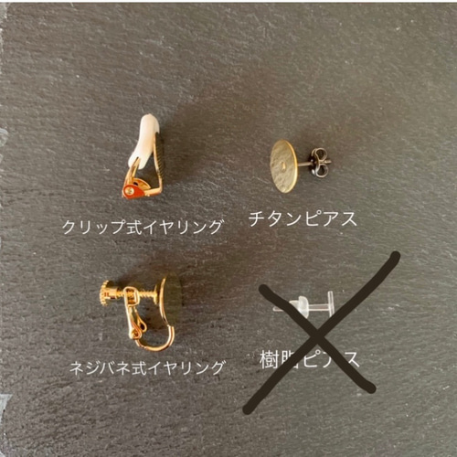 ブラックフラワー、黒椿の花*華やかピアス／イヤリング イヤリング
