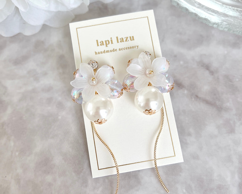 727.【10ペア】淡ピンク フラワー パール ハンドメイド ピアス イヤリング 91af6399ae601ca5fd41641873b25c