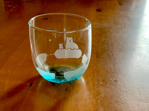 夏一番星　シロクマの親子　グラス　ビアグラス 3枚目の画像