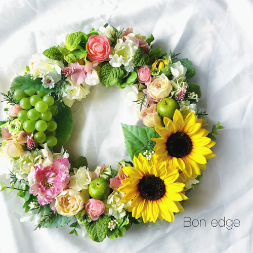 ひまわりのリース　ご注文承ります♪ 楽天市場】ひまわり リース ドアリース ヒマワリ 玄関インテリア