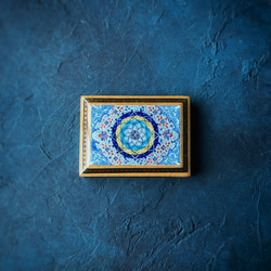 ペルシャの象嵌細工（寄木細工）薄型 小箱【ハータムカーリー069】 10枚目の画像