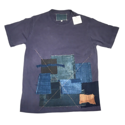 ビンテージ藍染襤褸 パッチワーク Tシャツ Size0(S) 1枚目の画像