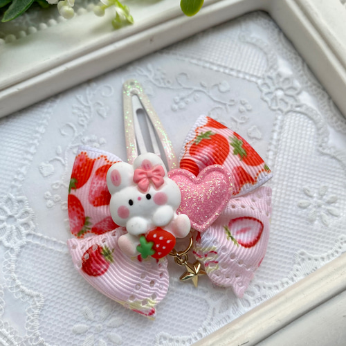 キラキラいちごちゃん♡リボンいっぱい5センチパッチンピン キラキラいちごちゃん♡リボンいっぱい5センチパッチンピン 【公式通販】