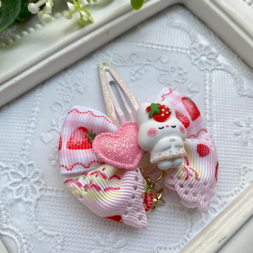 パンジー刺繍☆5センチパッチンピン♡グレー 【公式通販】