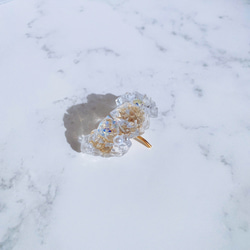 《送料無料》✨天然石風ポニーフック　クラスター　原石　水晶　天然石　クリア　マット　オーロラ 結晶 4枚目の画像