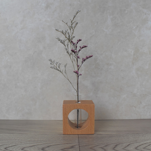 木の一輪挿し 四角に丸 一輪挿し・花瓶・花器 Woodcraft-N 通販