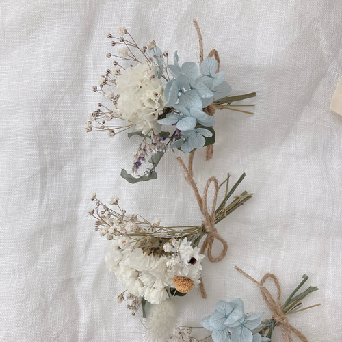 送料無料】パステルブルー＊ナチュラルドライフラワーガーランド＊ミニ  