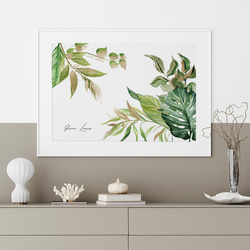 ポスター　夏の葉 / i0855 /  モンステラなどの涼しげなインテリアグリーン　観葉植物　インテリアポスター 4枚目の画像