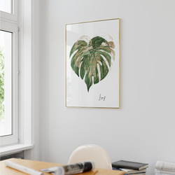 ポスター　夏の葉 / i0848 /  モンステラなどの涼しげなインテリアグリーン　観葉植物　インテリアポスター 2枚目の画像