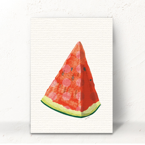 ポストカード・すいか(2枚組) ポストカード とりごえ雑貨店 通販