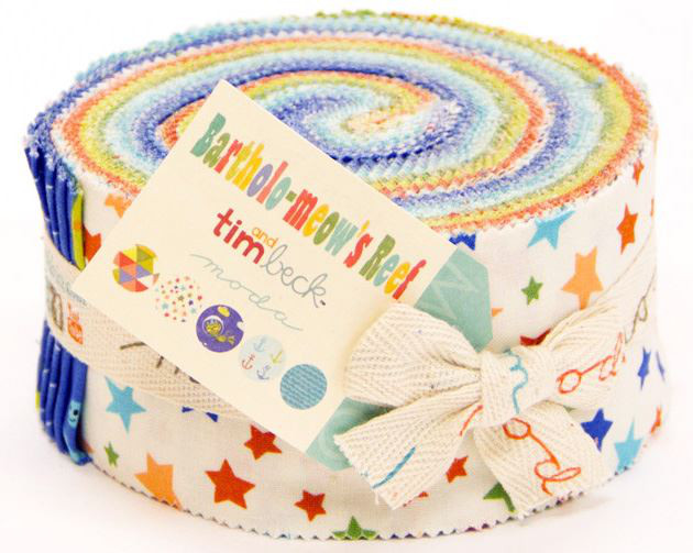 「Bartholo-Meow’s Reef」 ジェリーロール　カットクロス moda 生地 tim & beck