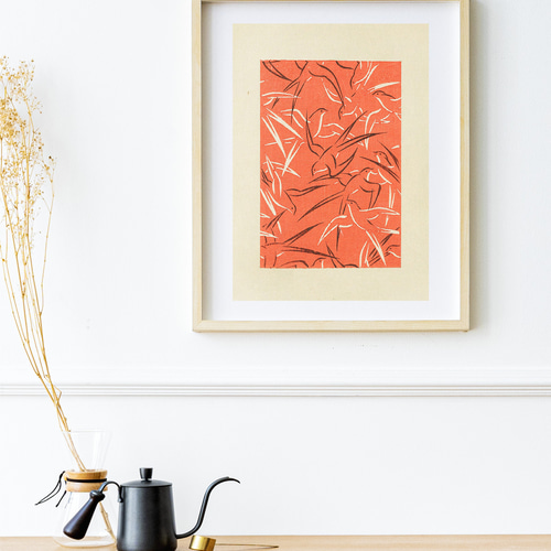 NO.401】ツバメ柄の日本画アートポスター☆おしゃれ燕和室和モダン玄関