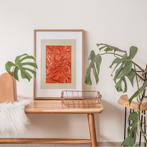 NO.401】ツバメ柄の日本画アートポスター☆おしゃれ燕和室和モダン玄関