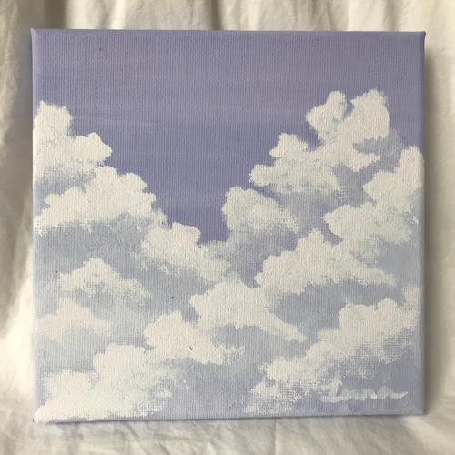 送料無料》むらさきの雲の絵 【原画・アクリル画】 絵画 LUNA art