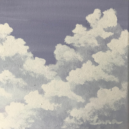 アクリル画　原画　インテリア　雲　F4 絵画 アクリル画 原画 「海とヤシと積乱雲」 絵画 washio-art 通販 14446413