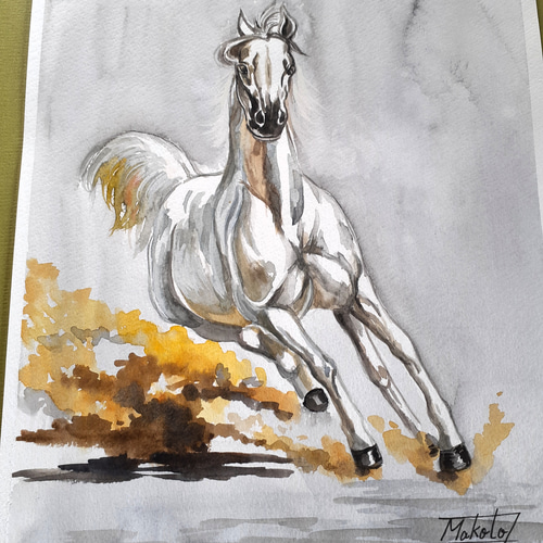 レア物！陶器の可愛いい子馬の絵画
