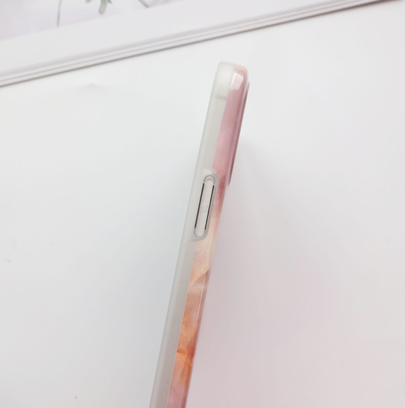 色が選べる ★ スマホショルダー ストラップ付き iphoneケース くすみピンク 大理石 マーブル 7枚目の画像