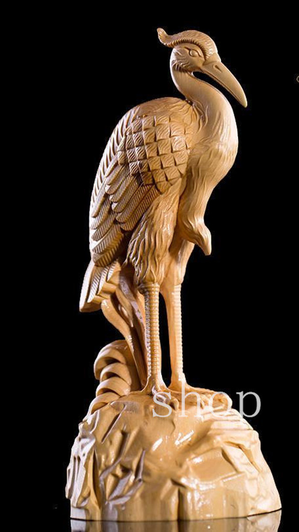 木製 鳥と根の彫刻 置物 新品』『鳥 』 東洋彫刻 天然木 置物 高級木彫り 木造 細密彫刻 置物