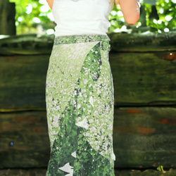 【受注生産】XXS〜XXL　白いモッコウバラ　フラウンススカート 3枚目の画像