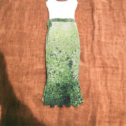 【受注生産】XXS〜XXL　白いモッコウバラ　フラウンススカート 5枚目の画像