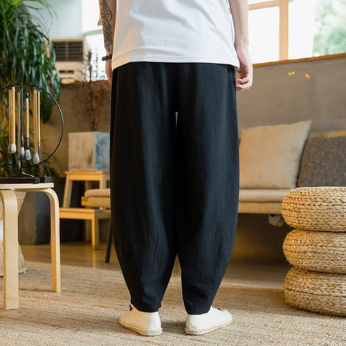 サルエルパンツ メンズ ワイドパンツ スウェットパンツ 麻パンツ